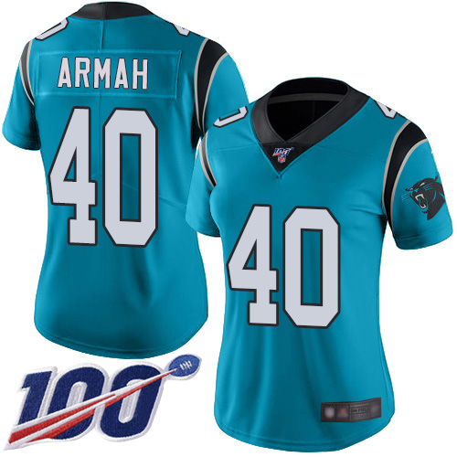 Carolina Panthers Limited Blue Women Alex Armah Alternate Jersey NFL Football 40 100th Season Vapor Untouchable